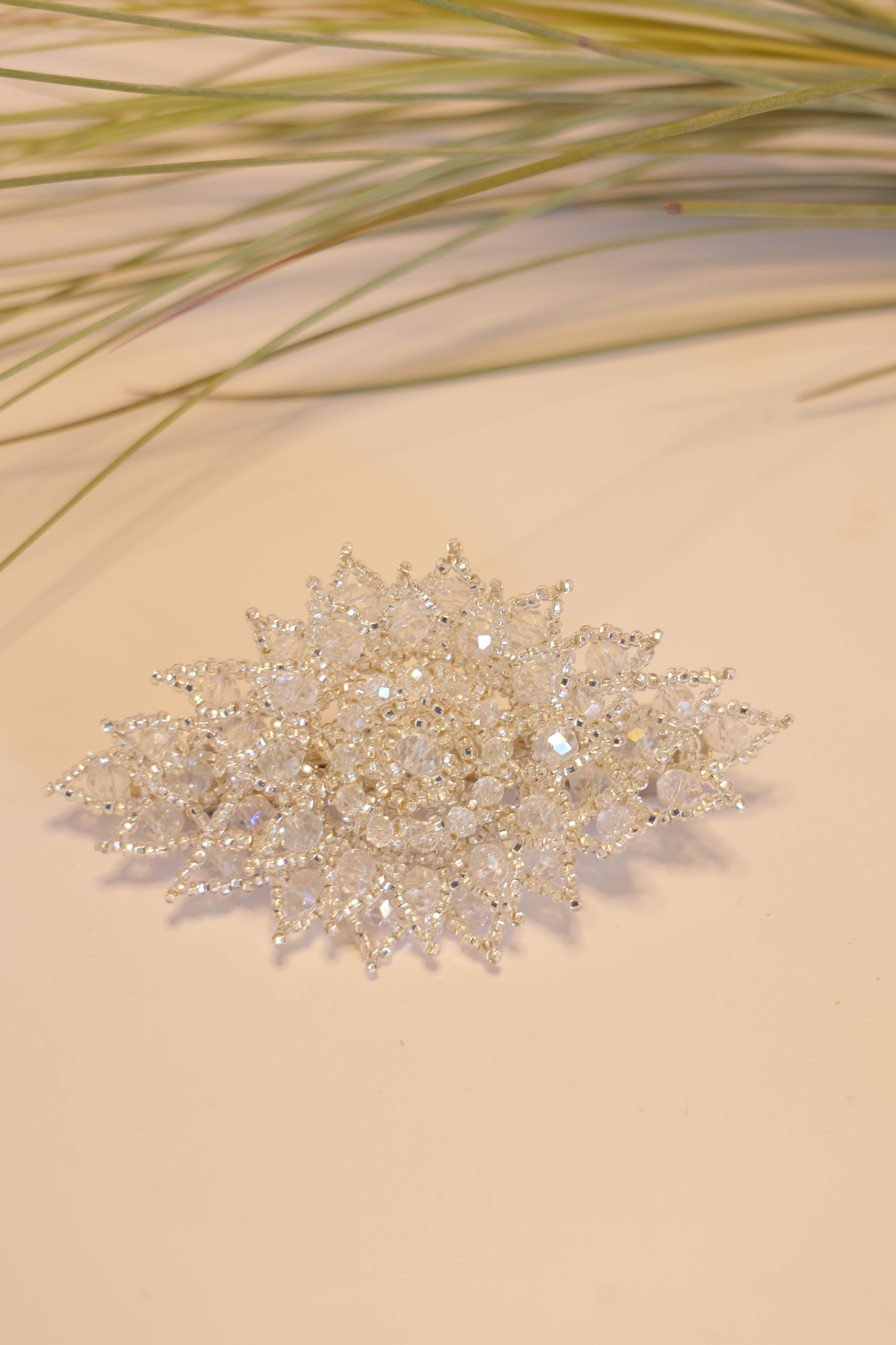 Hand beaded hair clip