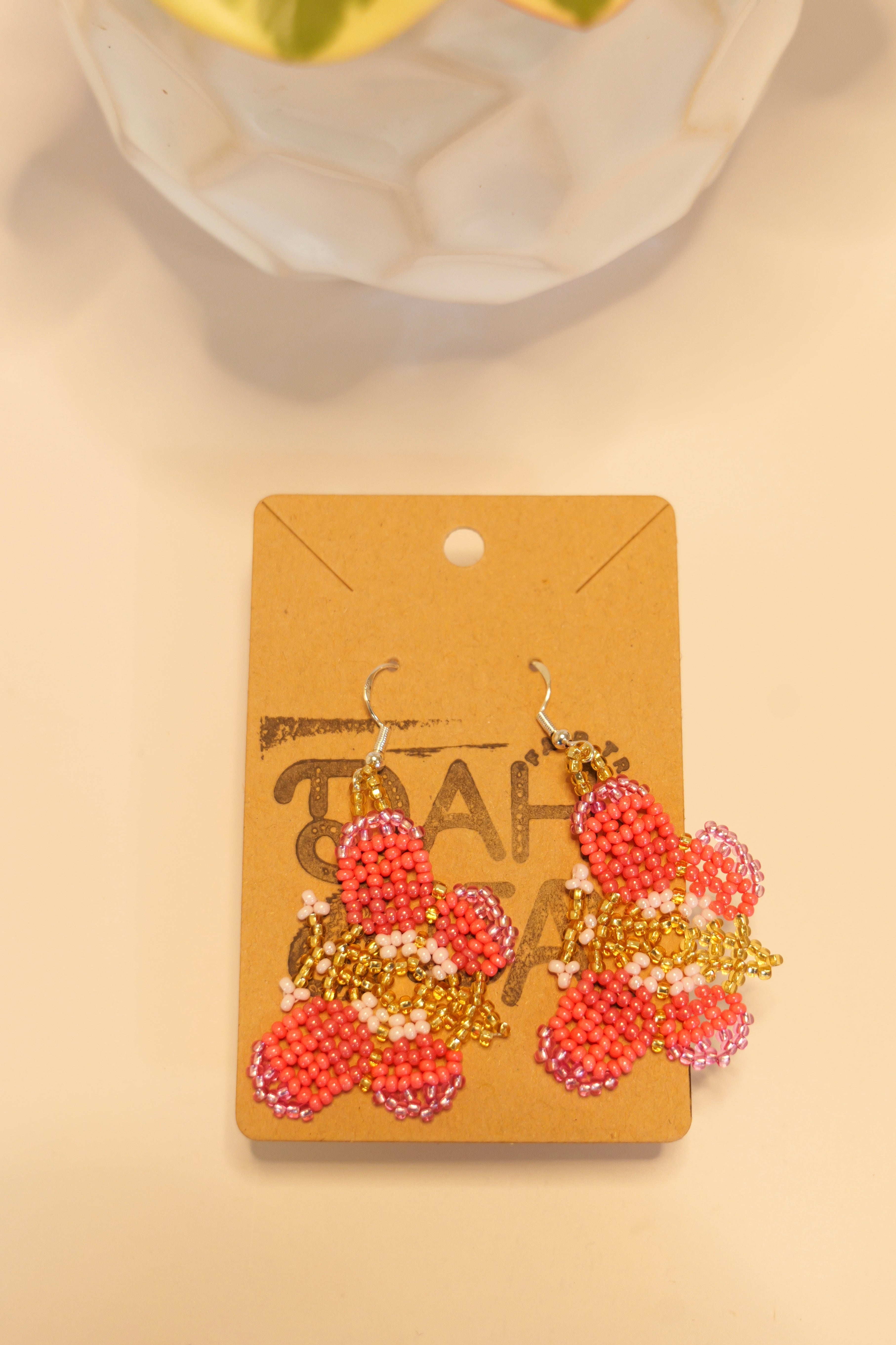 Hand beaded butterfly earrings | sterling silver hooks | Color options available