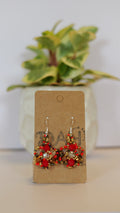 Hand beaded flower earrings | sterling silver hooks | Color options available