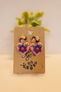 Hand beaded & hand embroidered earrings - Color options available