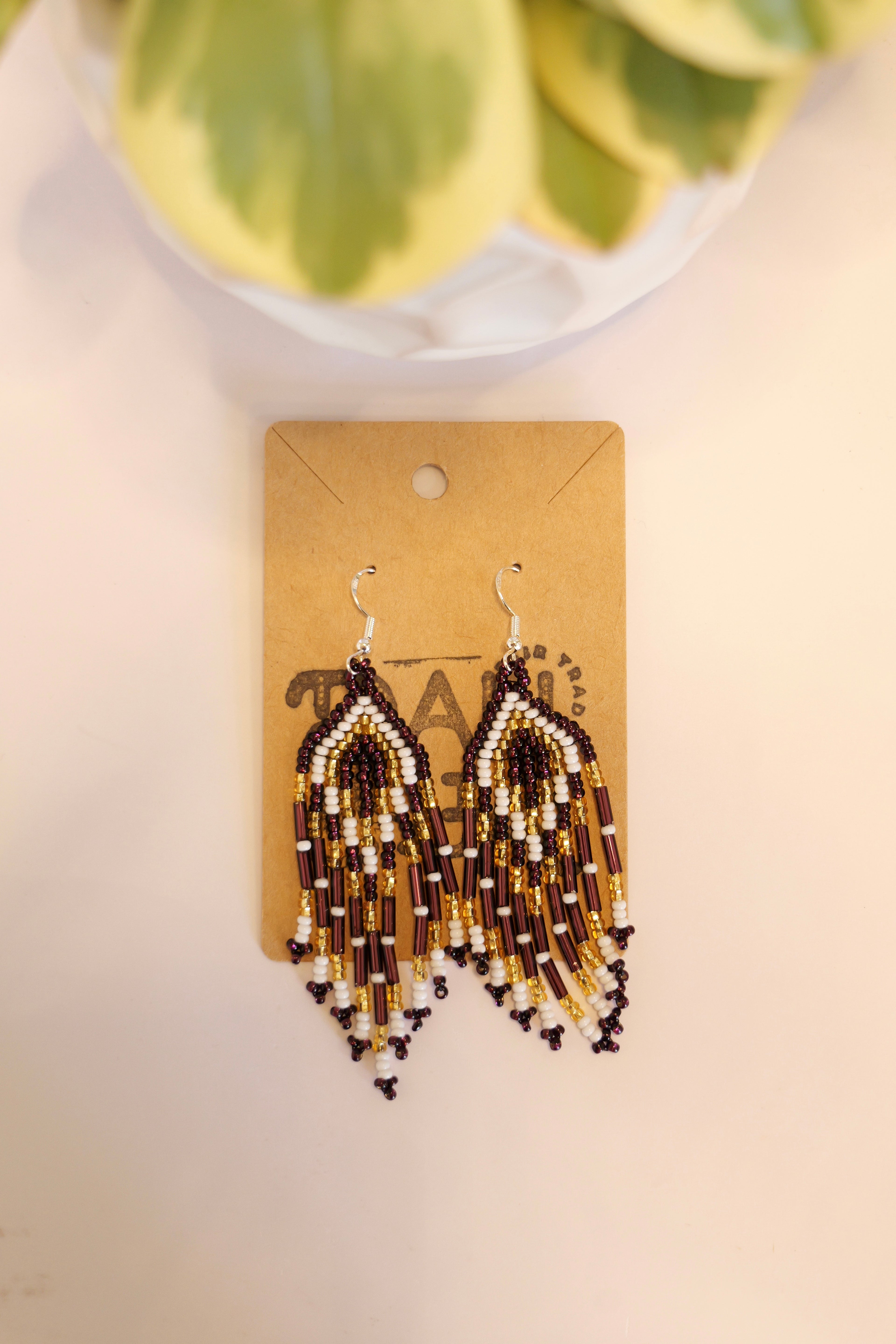 Hand beaded dangle earrings | sterling silver hooks | Color options available