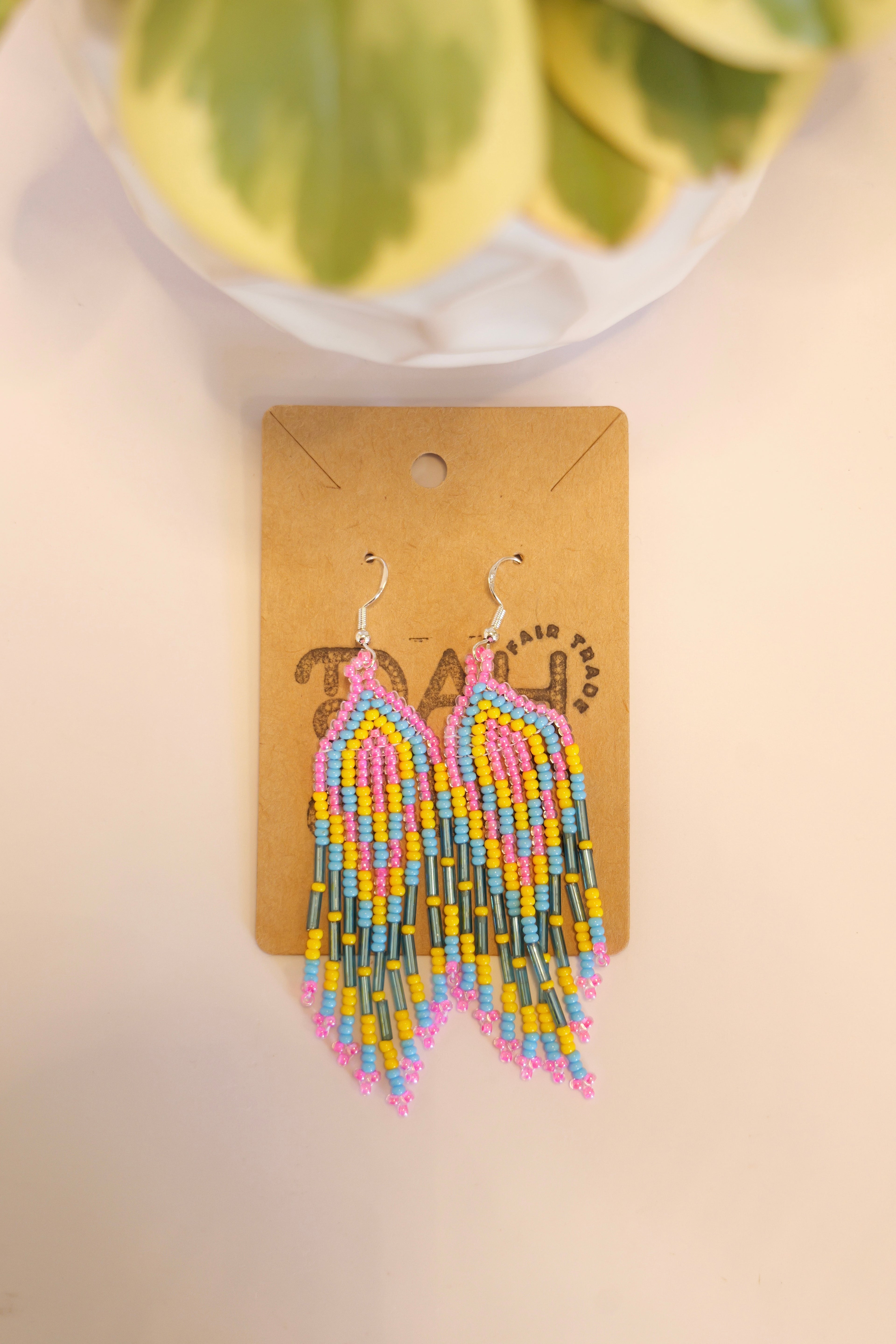Hand beaded dangle earrings | sterling silver hooks | Color options available