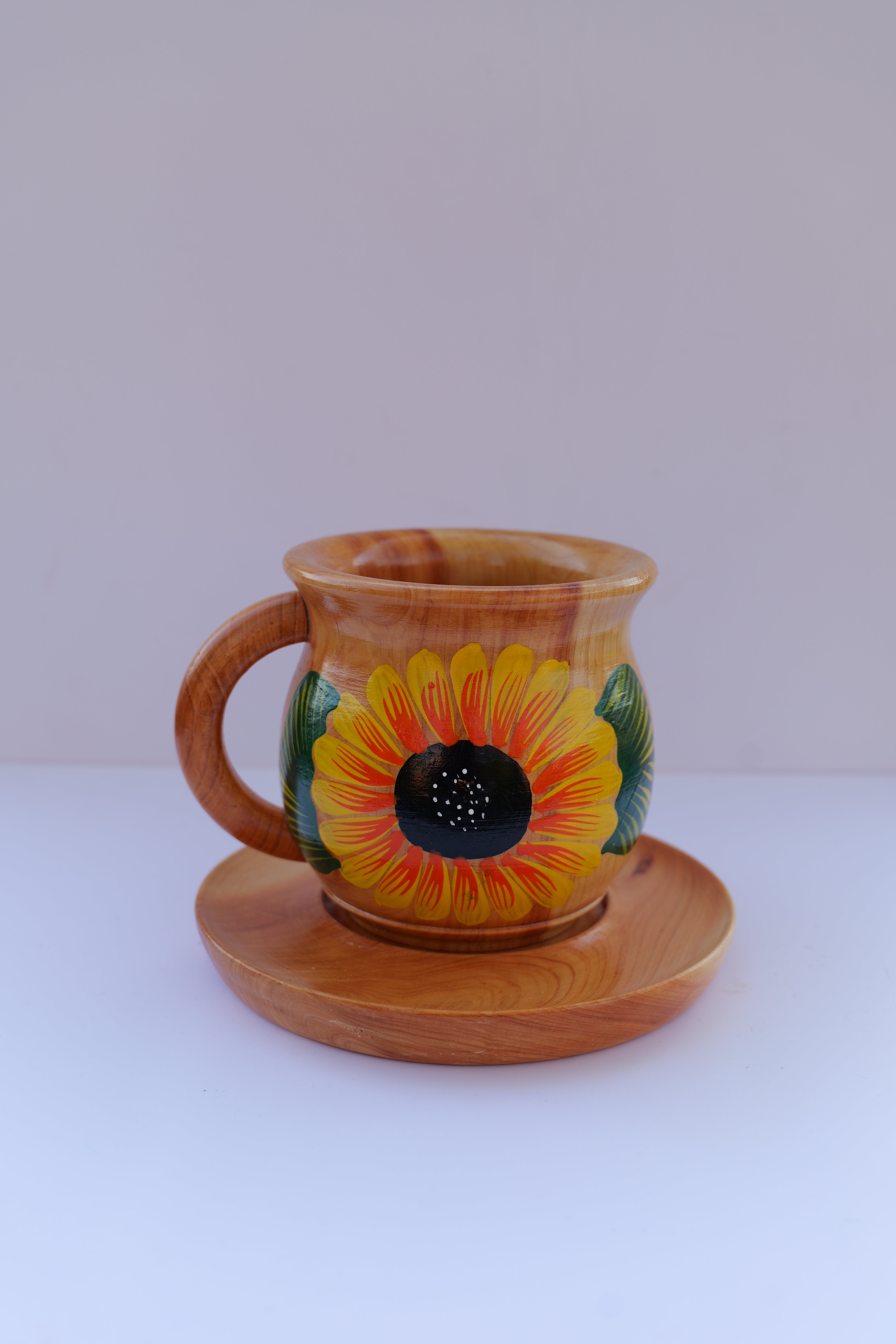 Tea cup with saucer | sunflower hand painted