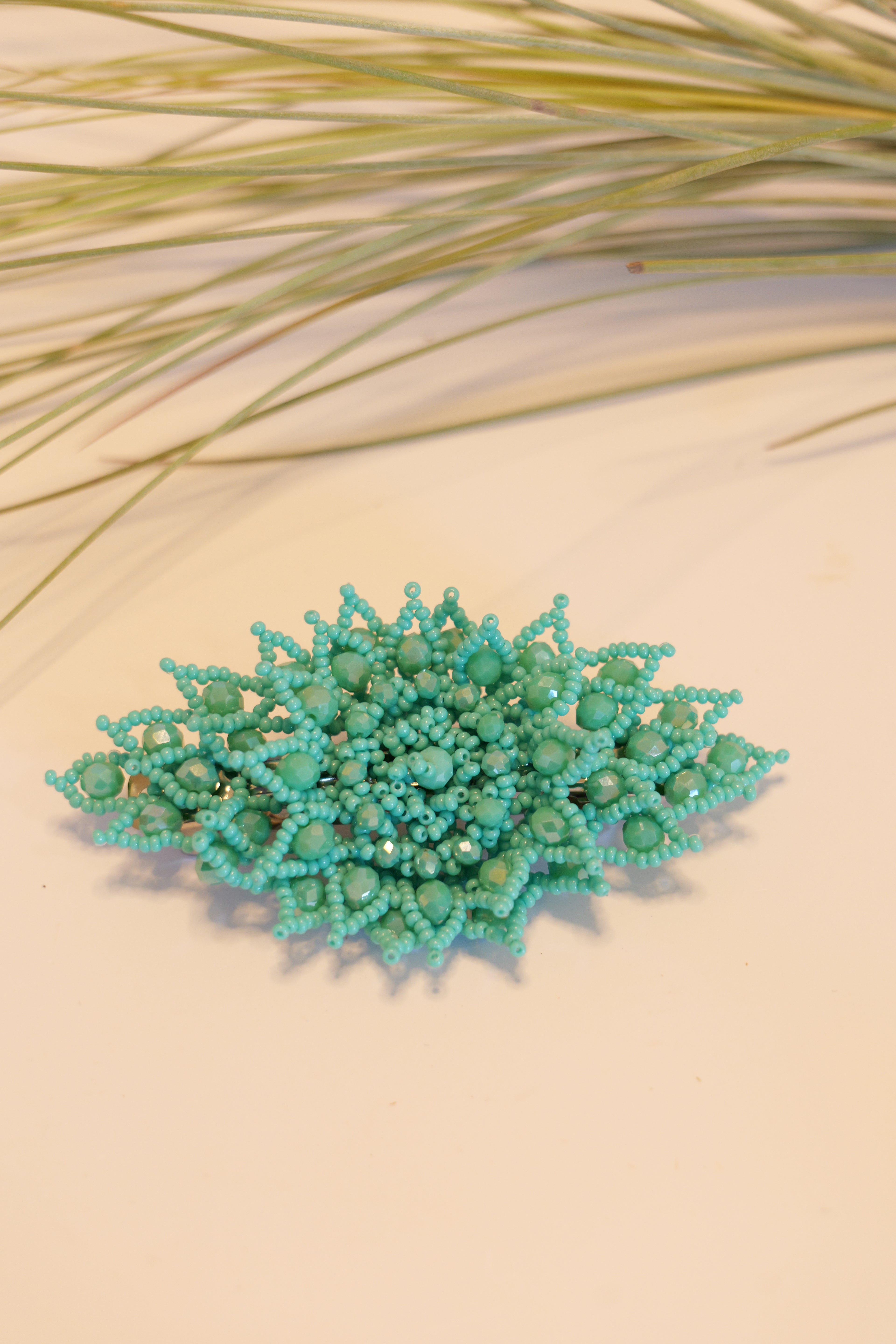 Hand beaded hair clip