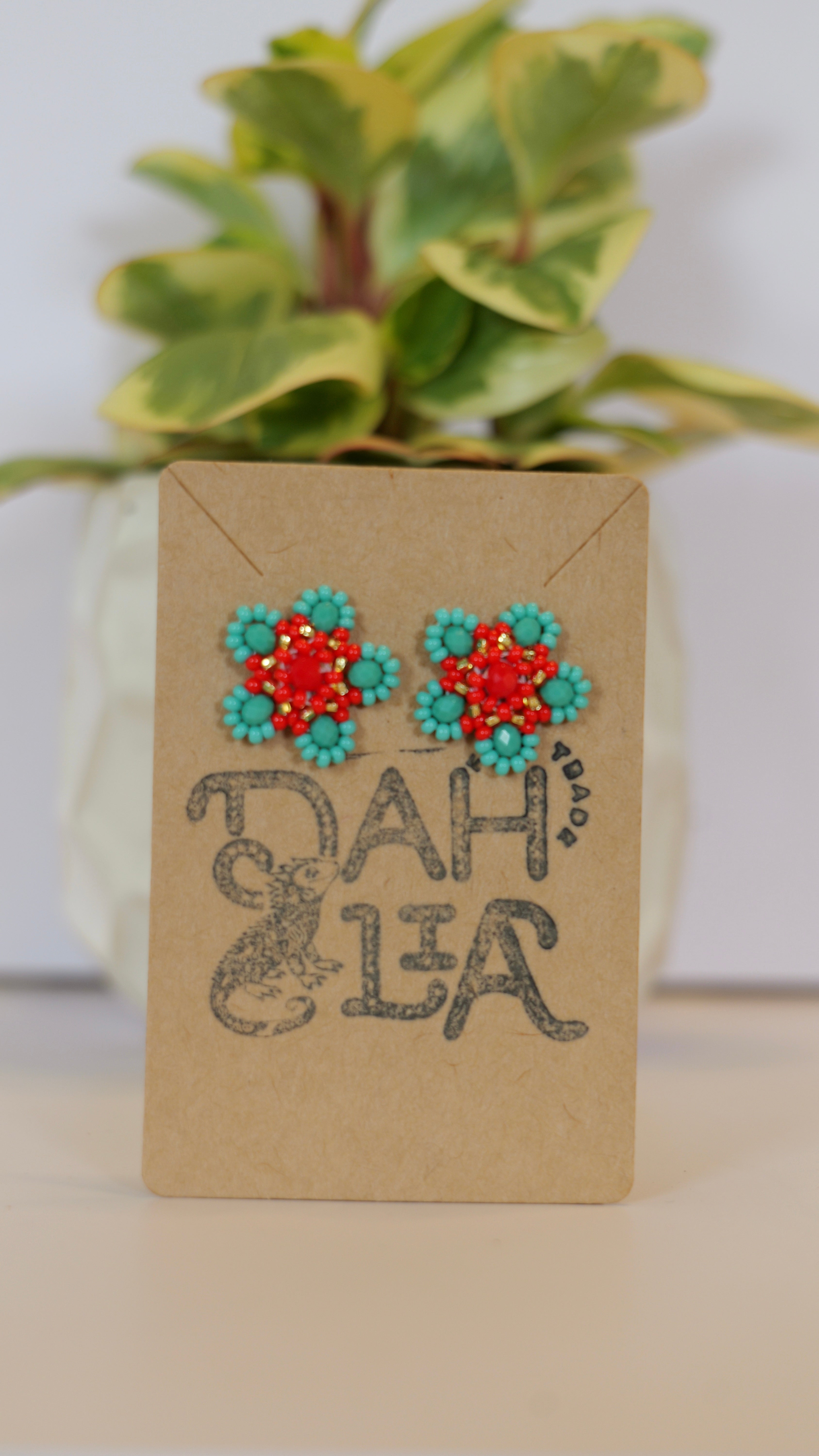 Hand beaded Stud earrings - Different colors available