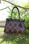 Handcrafted cowhide leather purse | handcrafted mosaic pattern leather