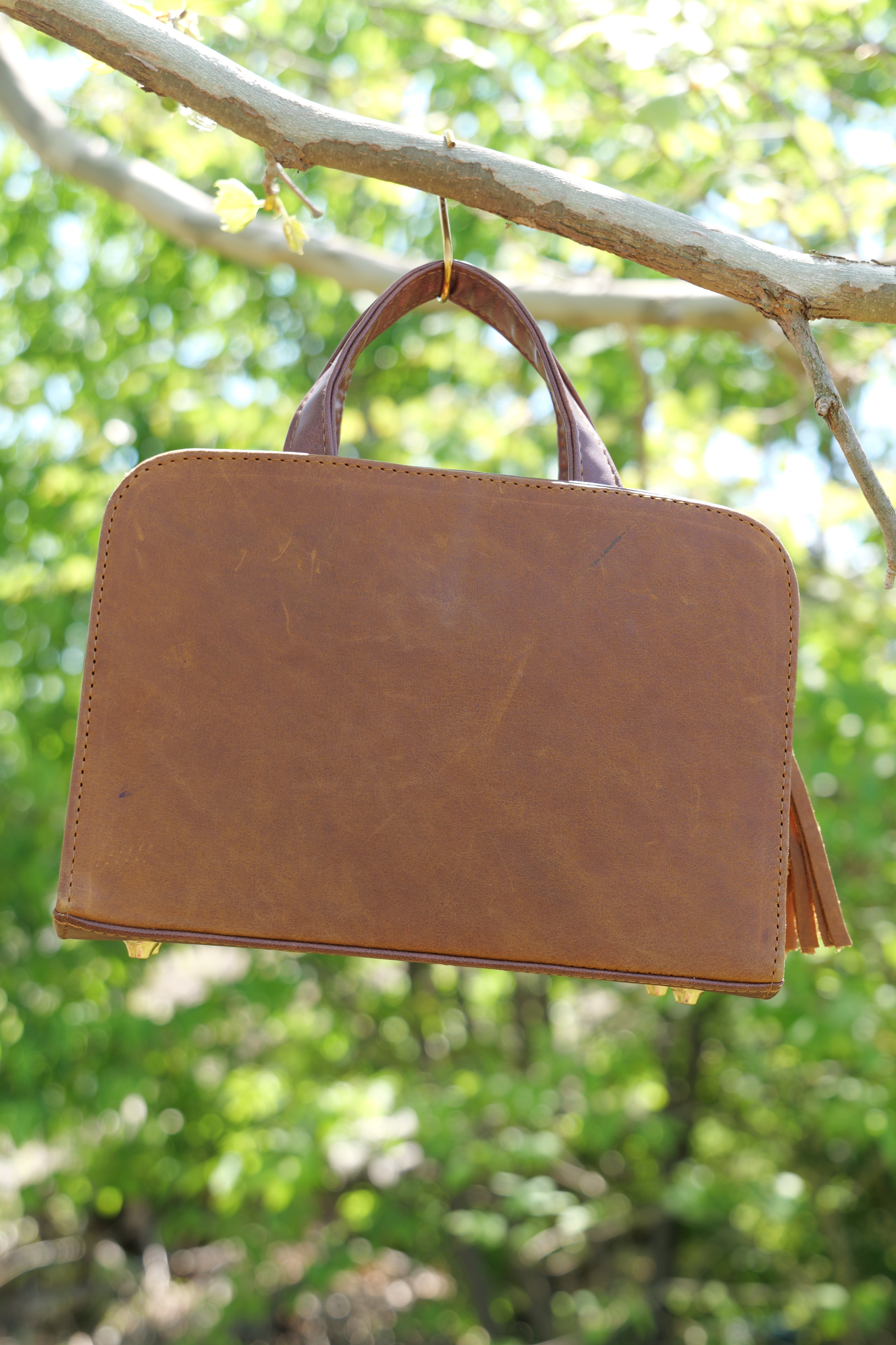 Handcrafted cowhide leather purse | hand embossed leather