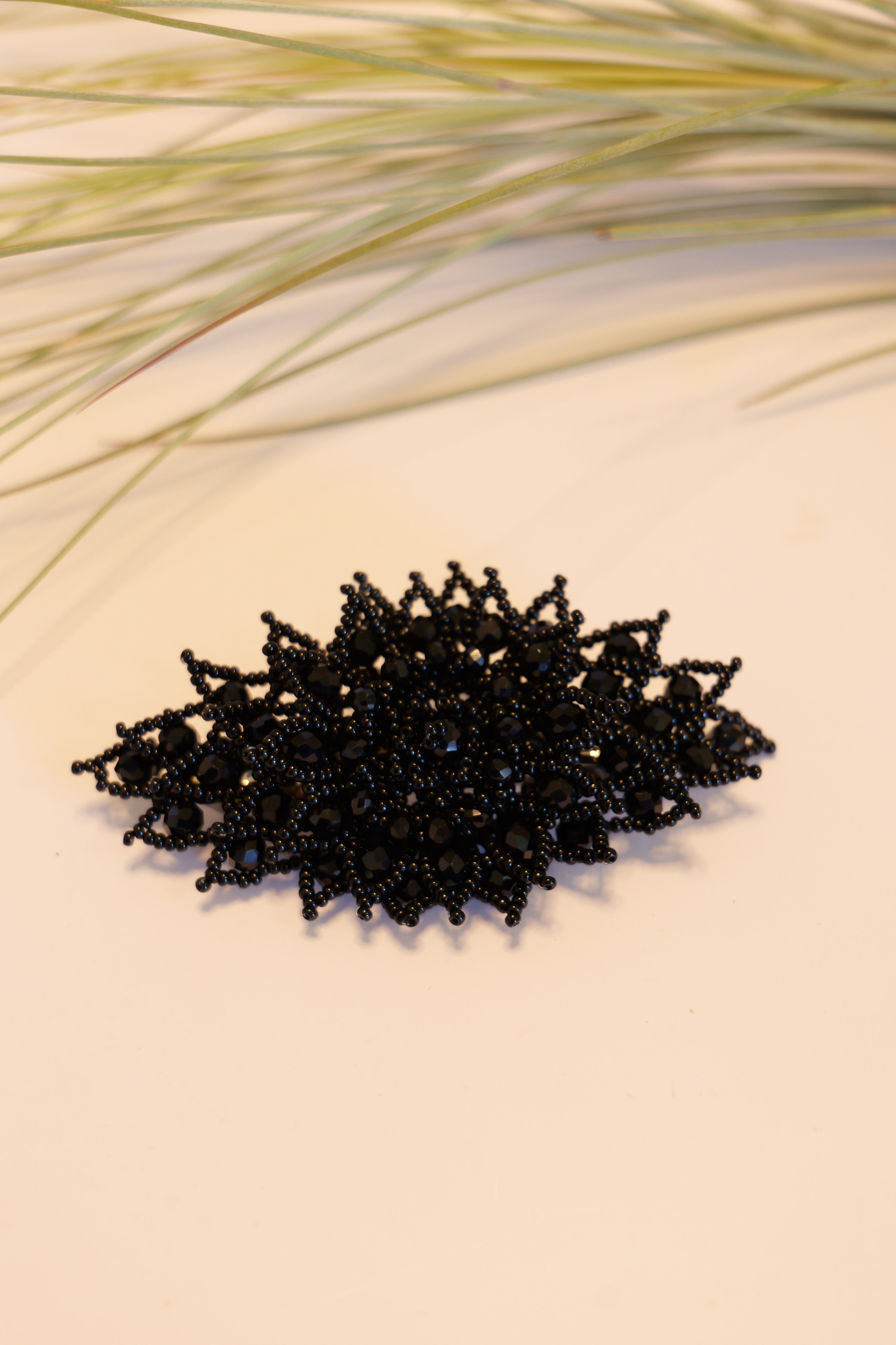 Hand beaded hair clip