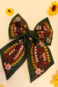 Embroidered bow | Dark Green