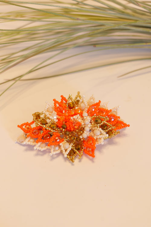 Hand beaded hair clip