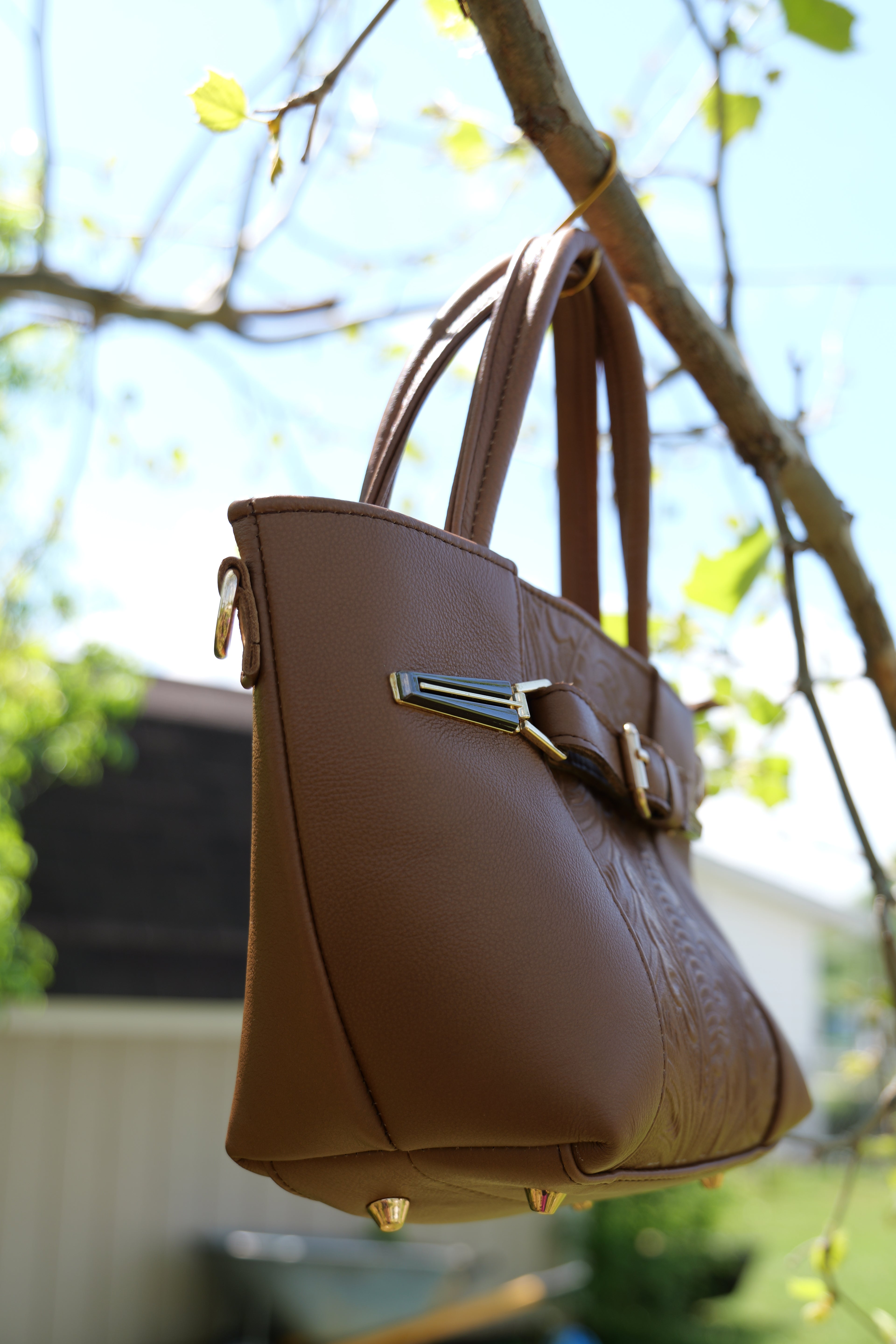 Handcrafted cowhide leather purse | hand embossed leather