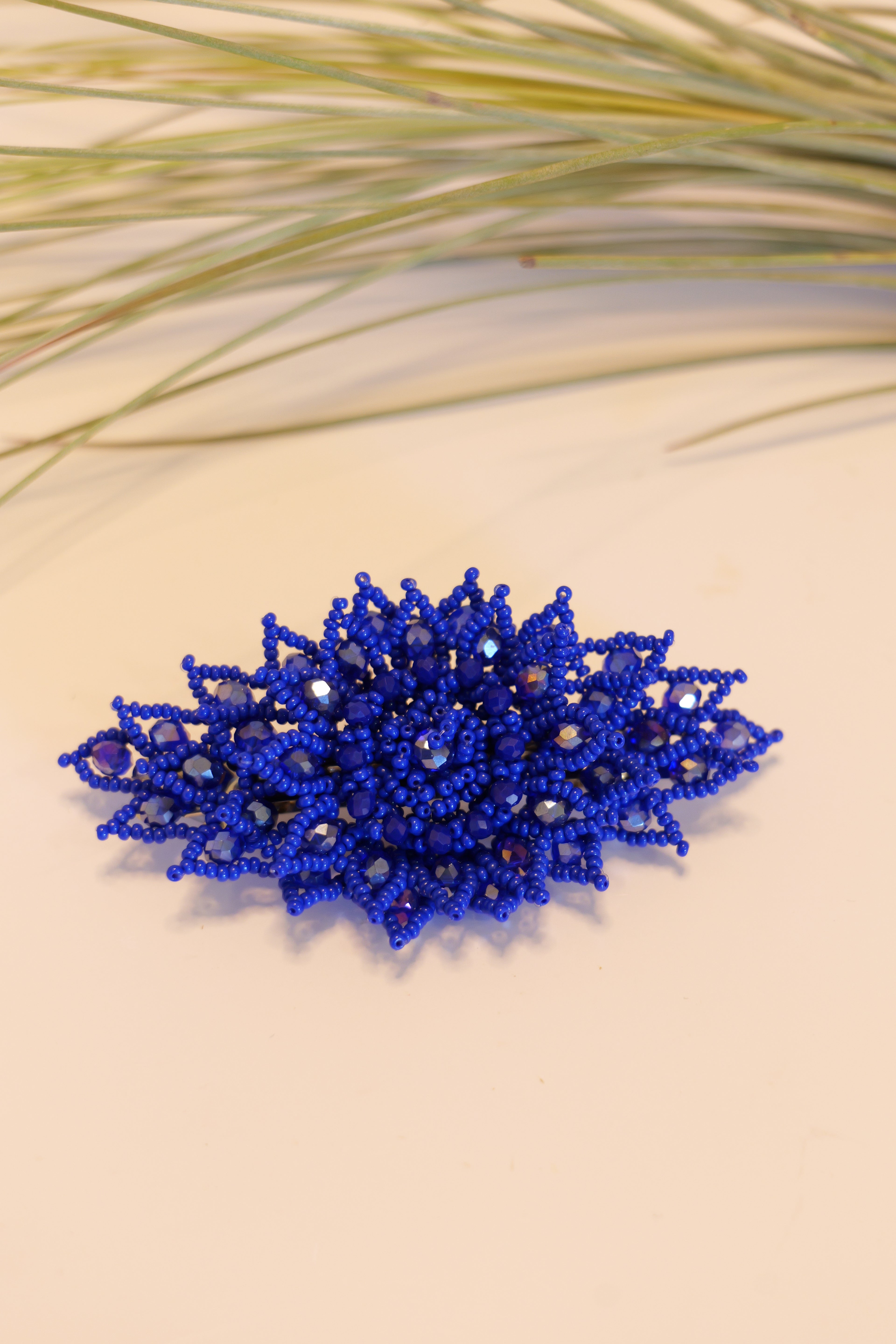 Hand beaded hair clip
