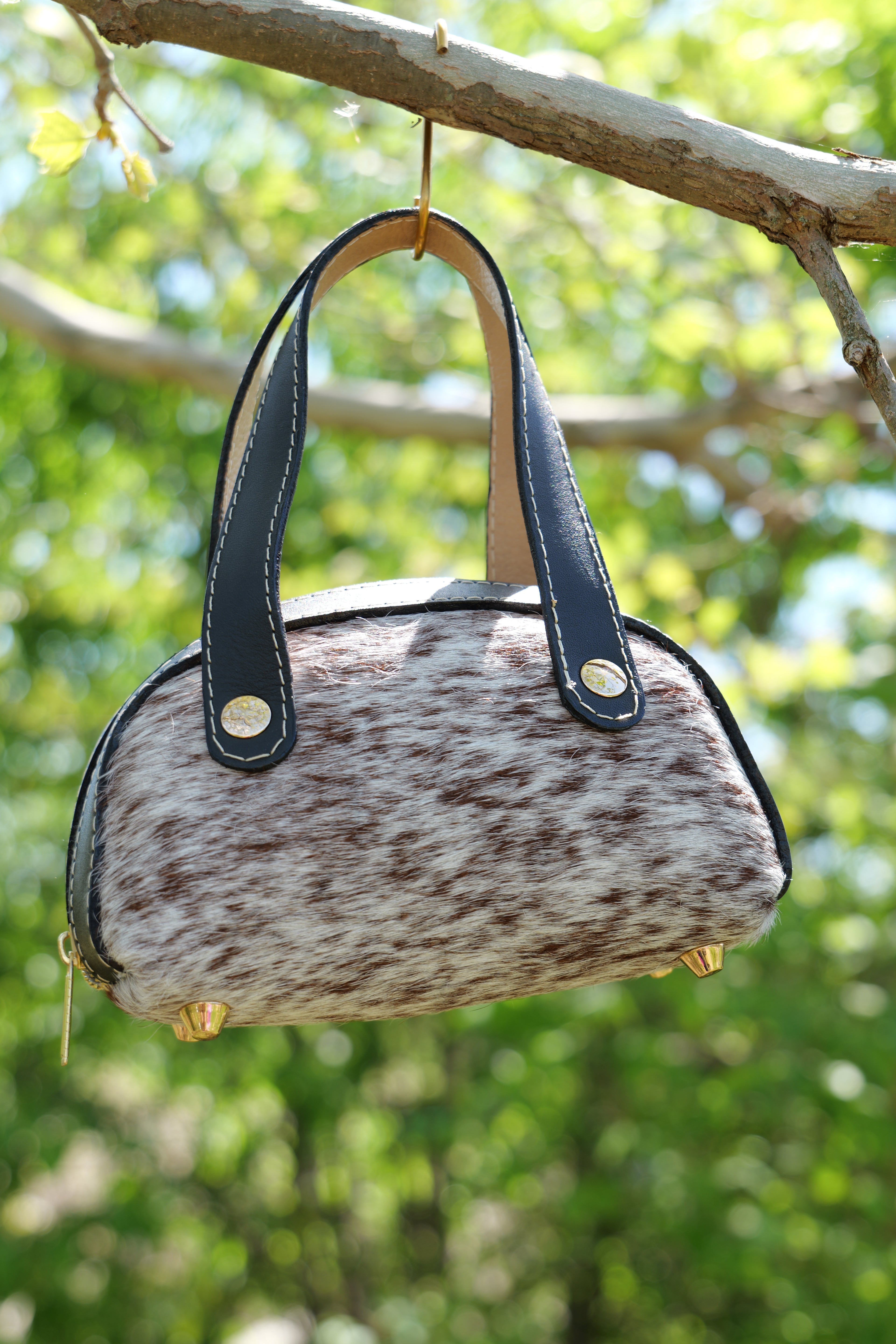 Handcrafted cowhide leather purse | hand embossed leather