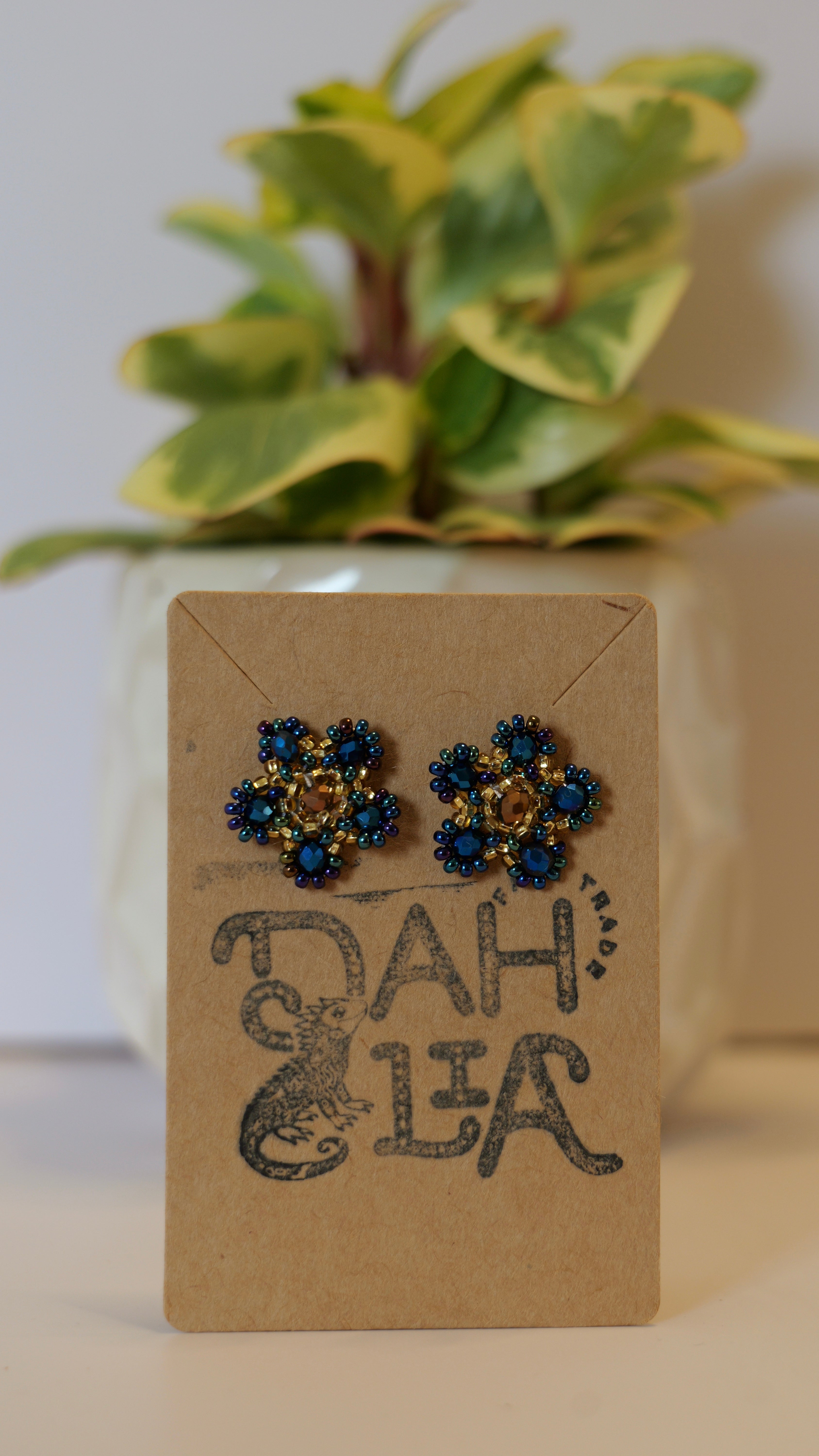 Hand beaded Stud earrings - Different colors available
