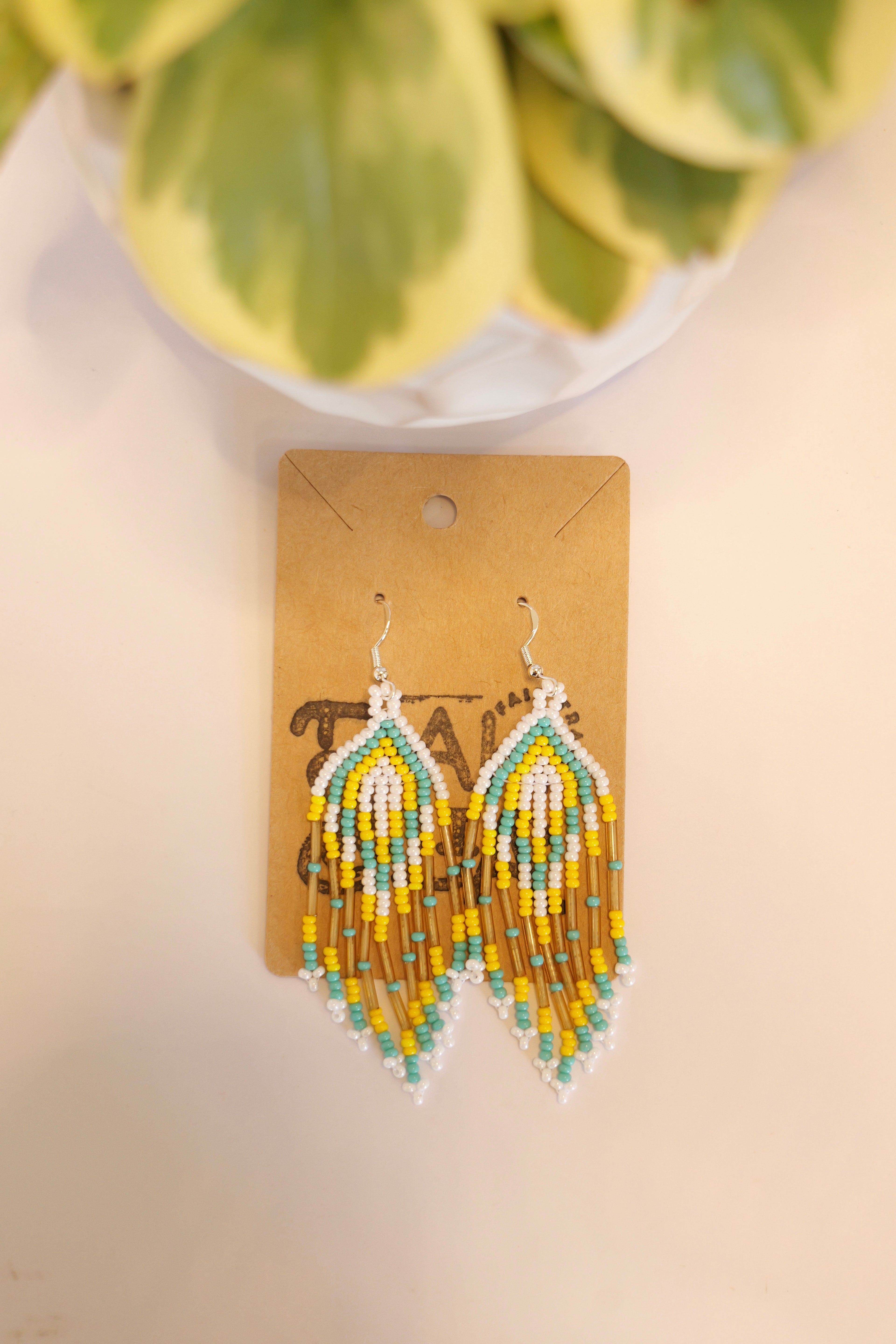 Hand beaded dangle earrings | sterling silver hooks | Color options available
