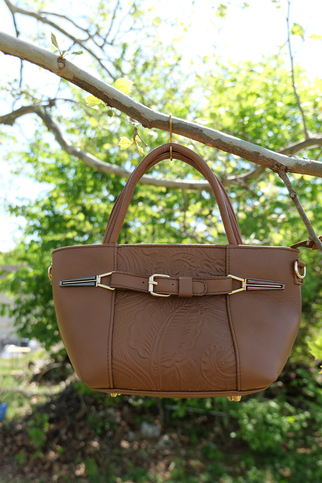 Handcrafted cowhide leather purse | hand embossed leather