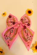 Embroidered bow | Pink