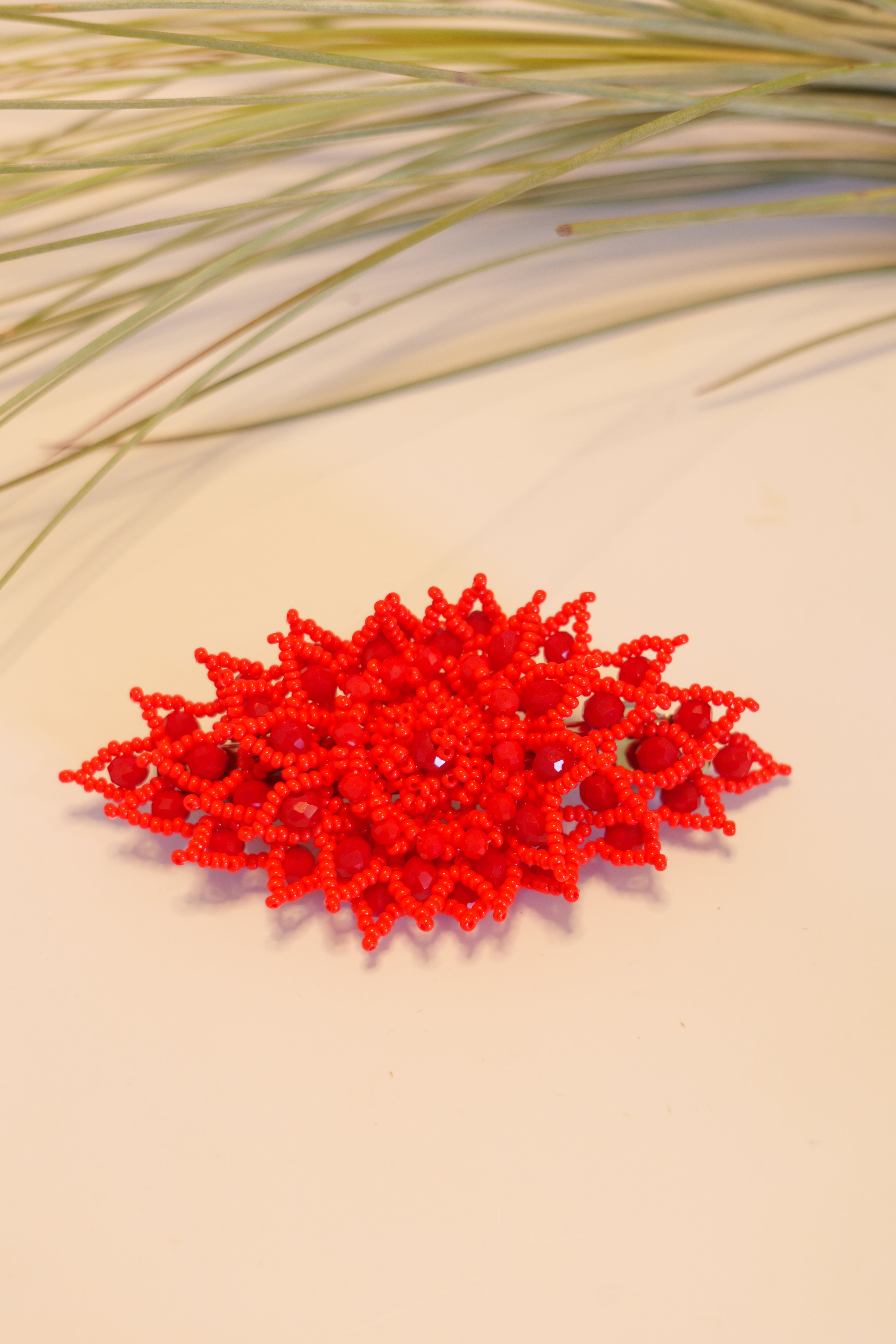 Hand beaded hair clip