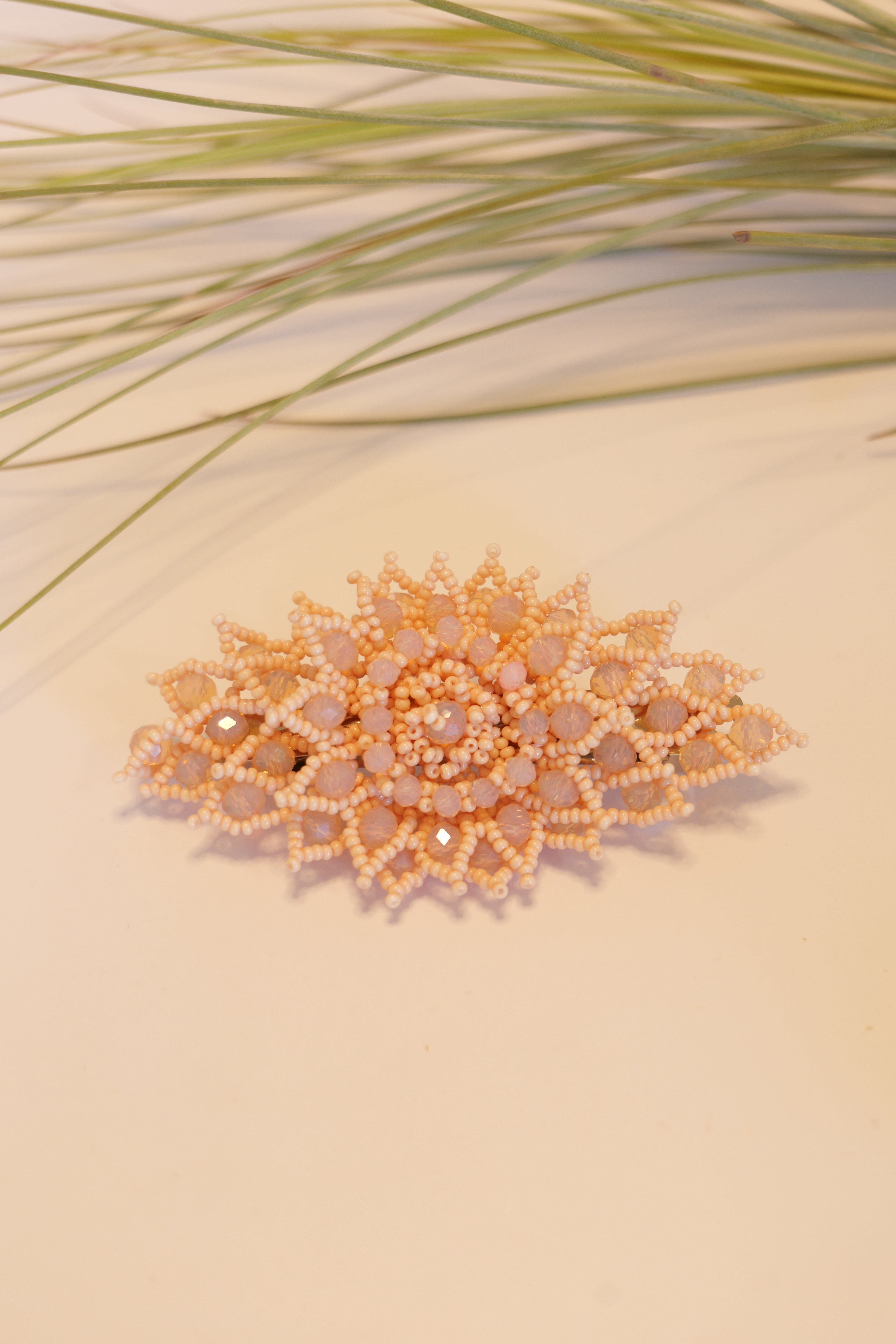 Hand beaded hair clip