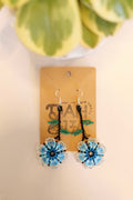 Hand beaded flower earrings | sterling silver hooks | Color options available