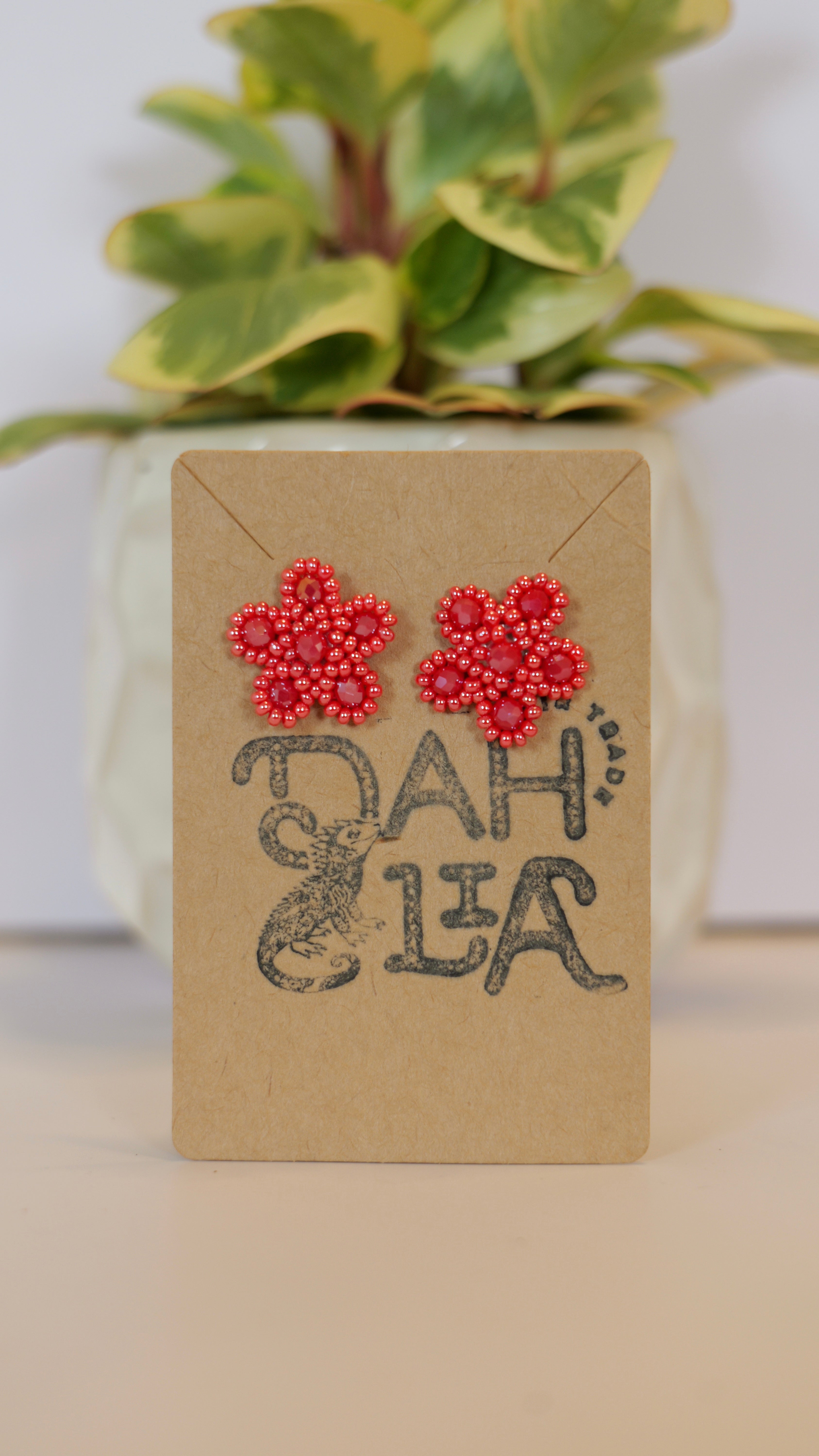 Hand beaded Stud earrings - Different colors available
