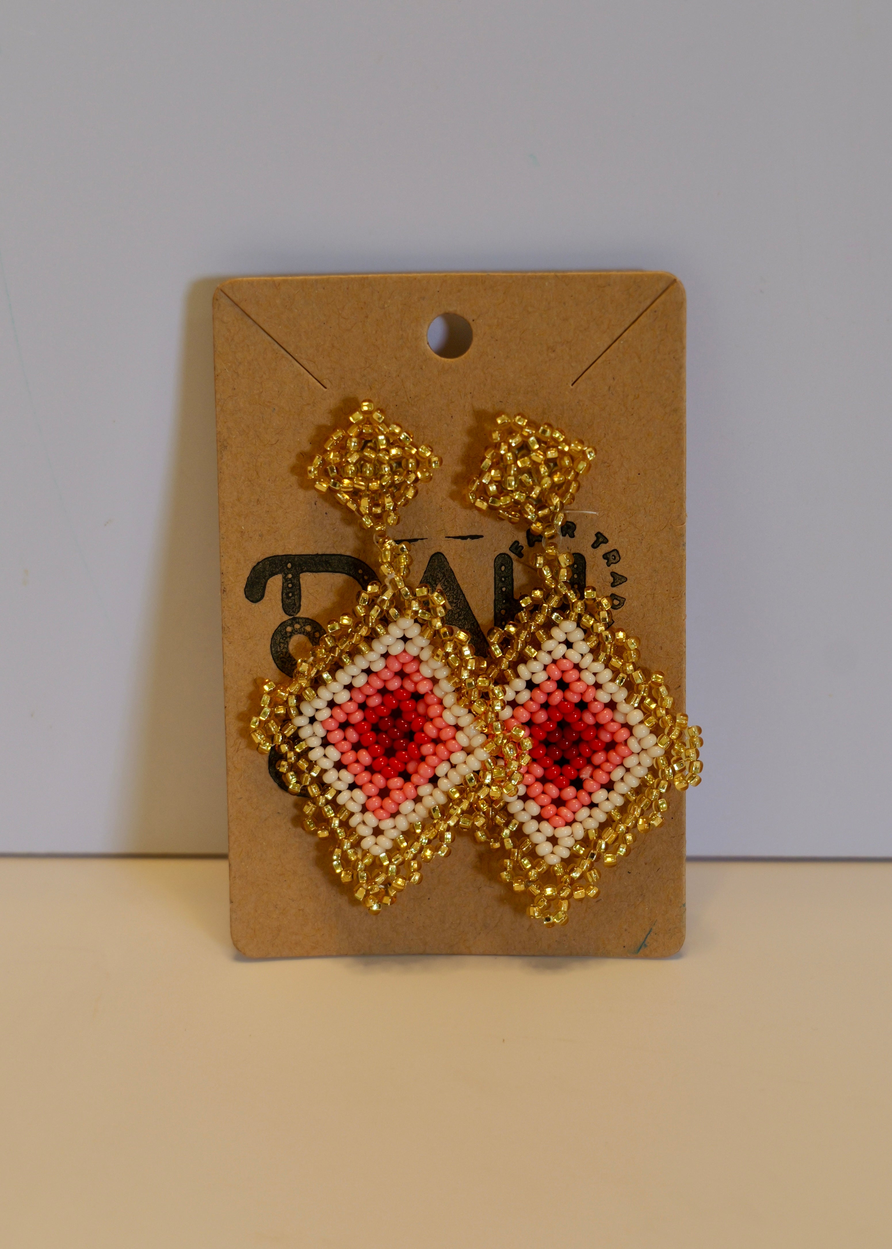 Square Granny Hand Beaded Earrings