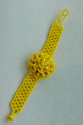 Yellow Floral Glass Seed Bead Bracelet