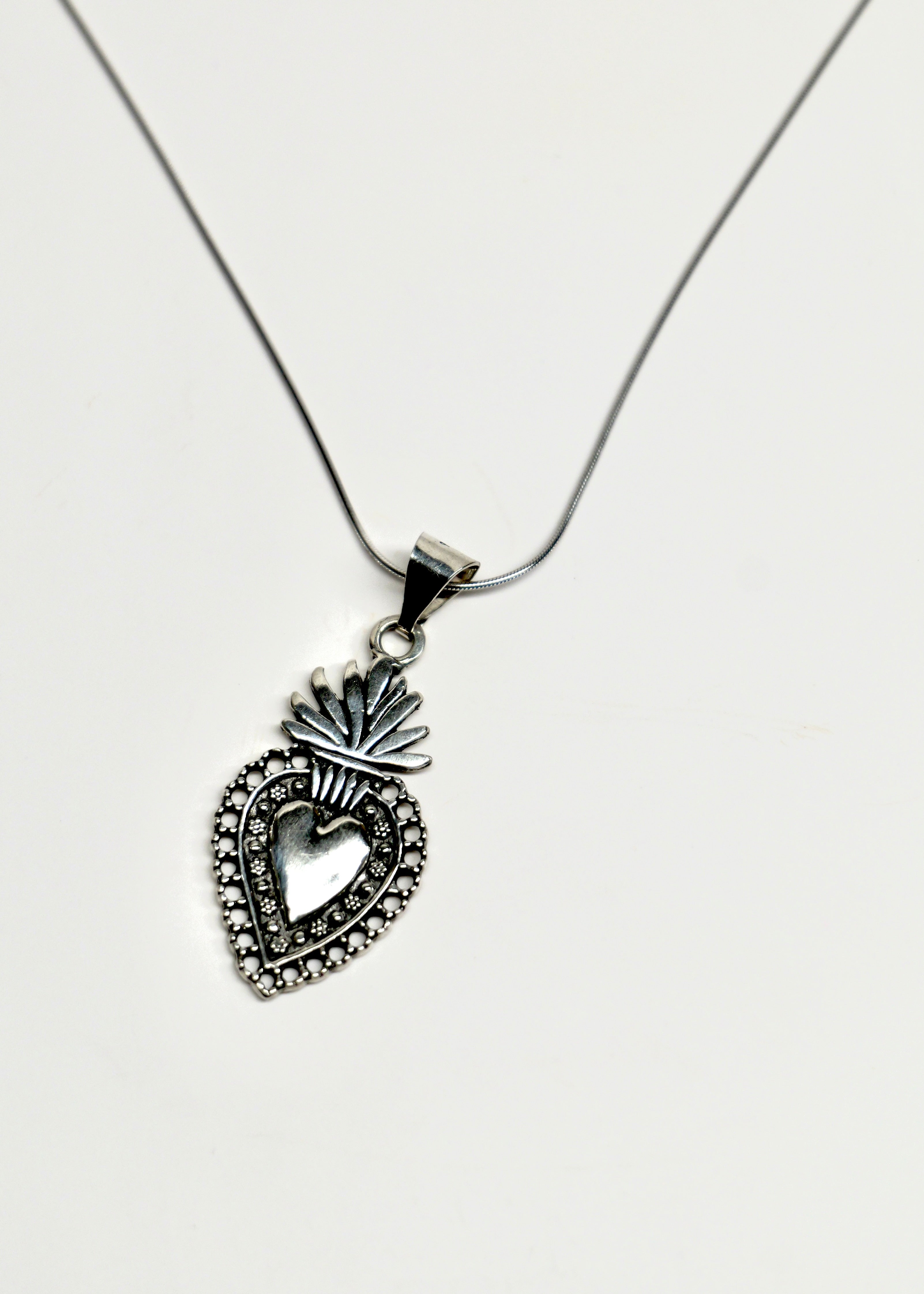 Sterling Silver Handcrafted Heart Pendant Necklace | .925 Silver with 18" Cable Chain (Copy)