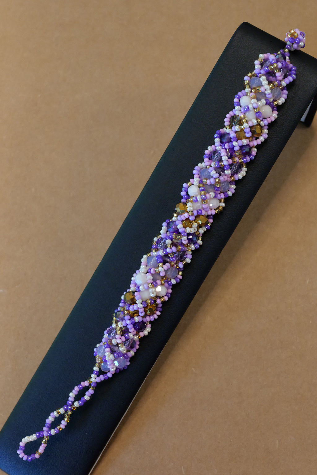 Purple Glass Seed Bead Bracelet
