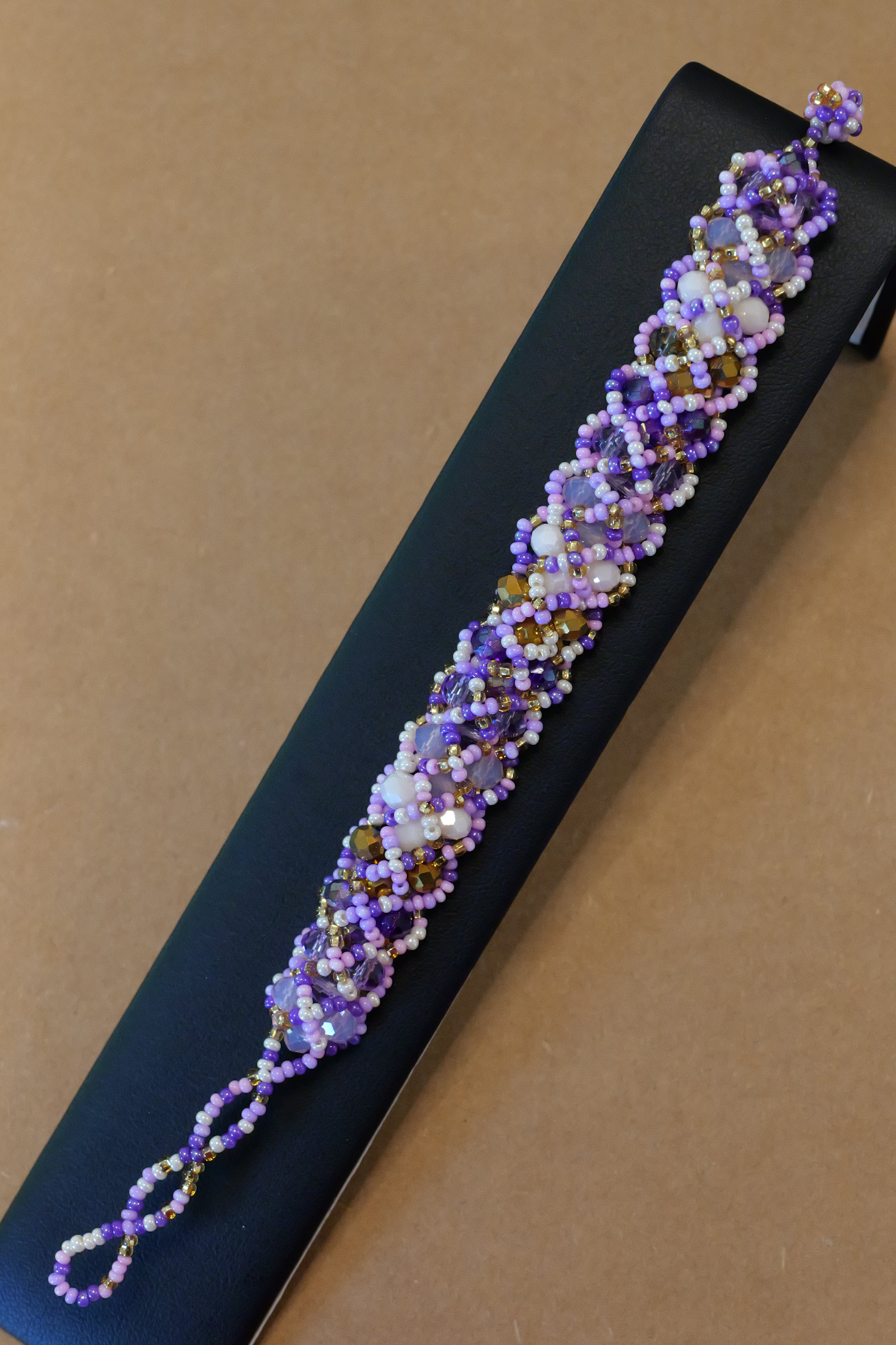 Purple Glass Seed Bead Bracelet