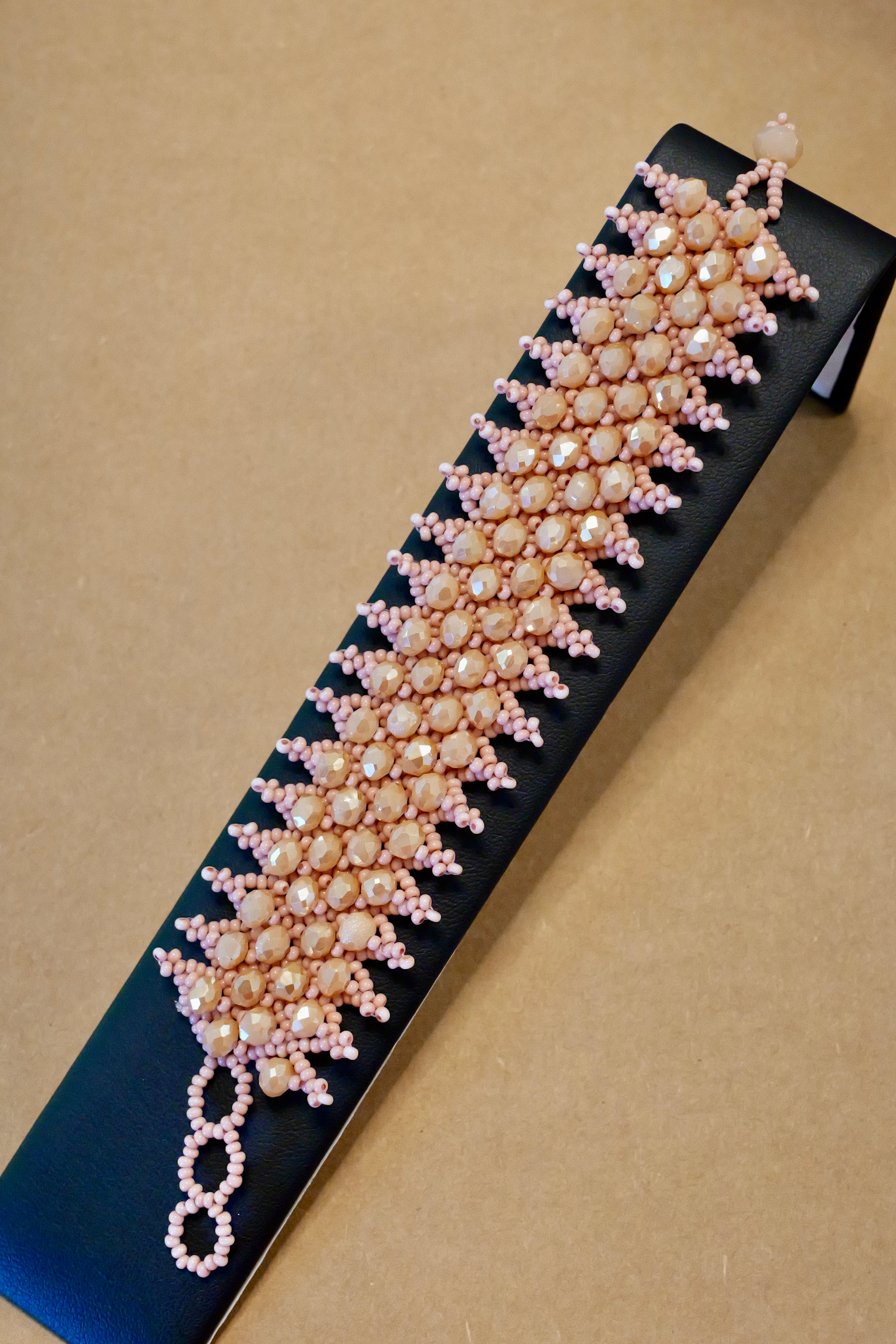 Pink Glass Seed Bead Bracelet